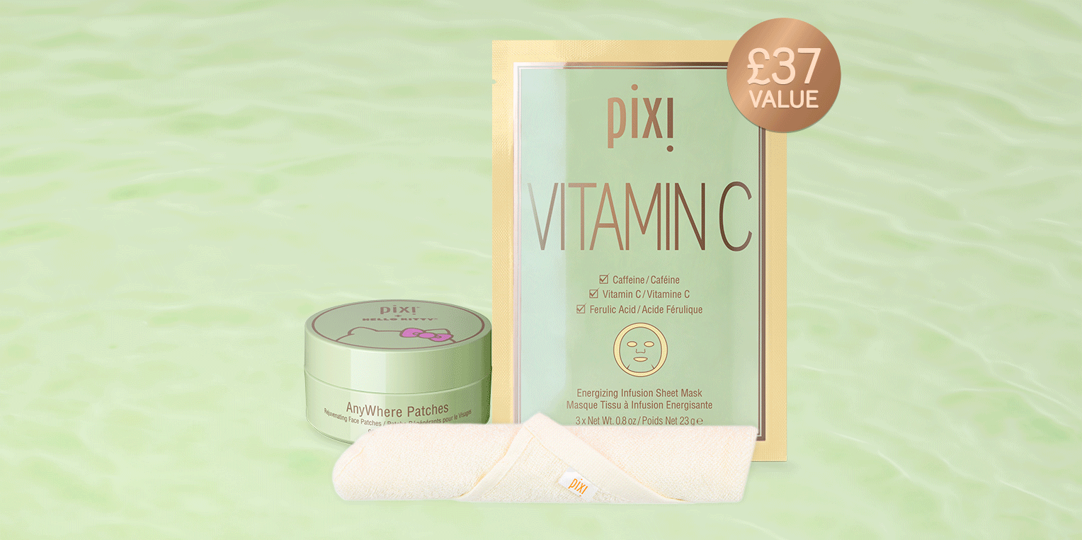 Deluxe Spa Trio, £37 value, featuring AnyWhere Patches, Face Cloth, and choice of Volume, Glow, or Vitamin-C Sheet Mask Set-of-3.
