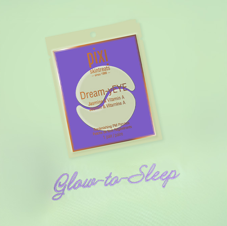Pixi Green Pillow Case with Glow-to-Sleep embroidery and Dream-yEYE Patch view 1