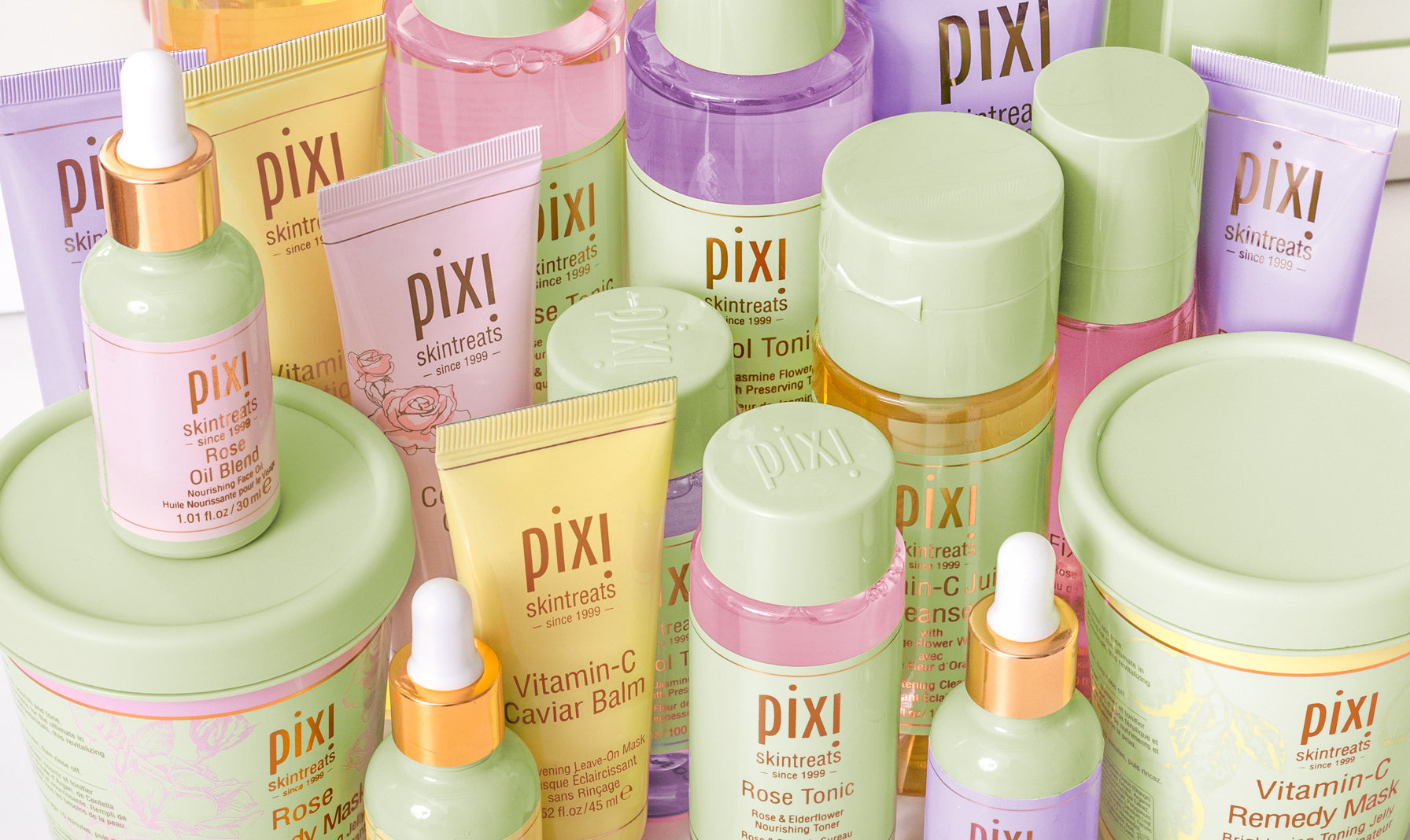 Collection of Pixi skincare products on a white background. view 2
